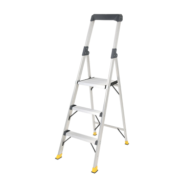 Compact step ladder for workplace access and storage efficiency