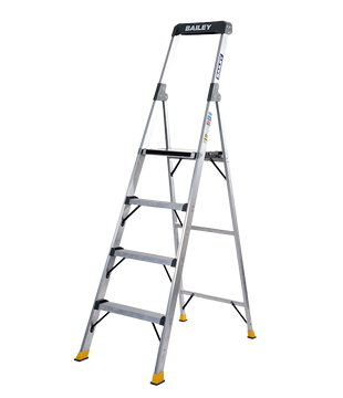 Industrial aluminium step ladder for safe access and maintenance tasks