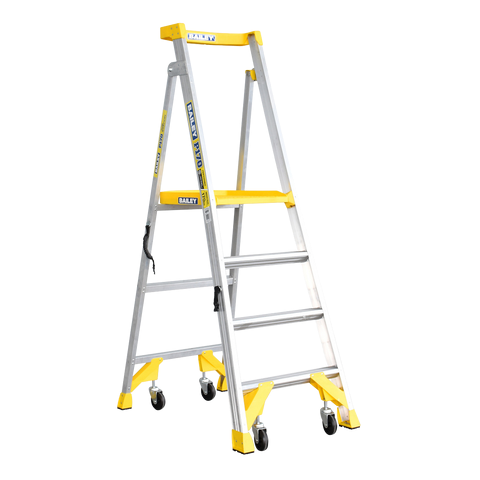 Heavy-duty mobile step ladder for industrial access and stock handling
