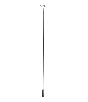 Long metal picking hook pole for retrieving items from high warehouse shelving