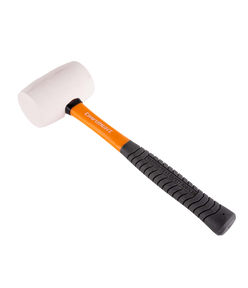 Rubber mallet with ergonomic grip handle for assembly and warehouse maintenance tasks