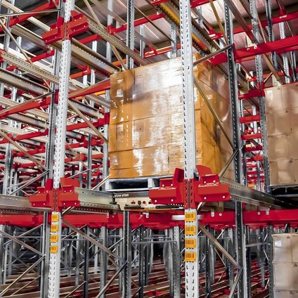 Pernod Ricard warehouse aisle and racking system