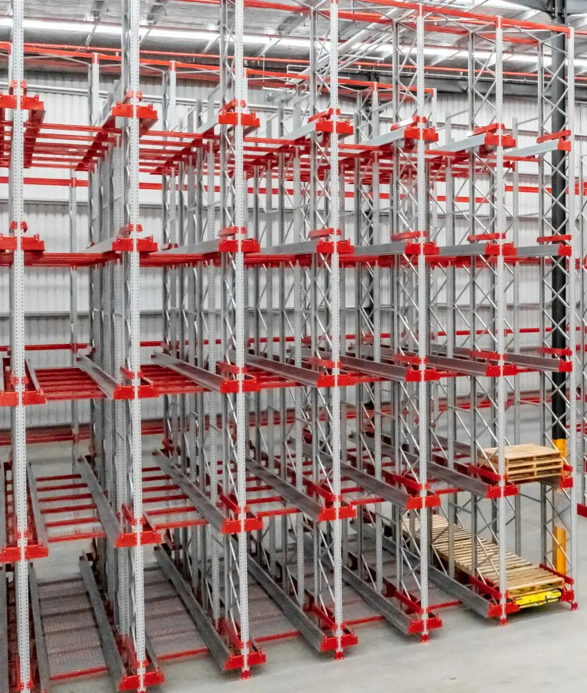 Commercial pallet racking system for bulk storage and warehouse organisation at Weatherdon facility
