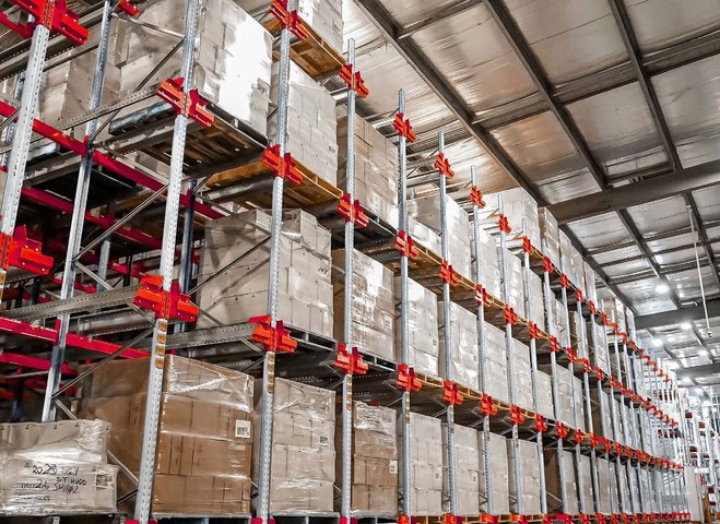 Pernod Ricard warehouse interior showing shuttle racking installation