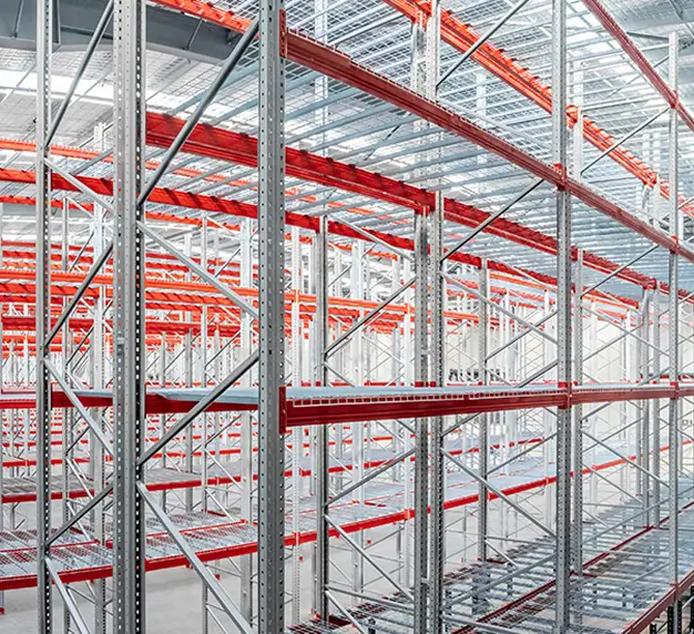 Custom warehouse racking installation designed for efficient inventory storage at Venus facility