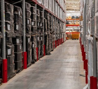 EC Carpets high-density pallet racking and carpet roll storage solution by Bowen Storage