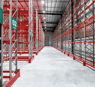 Toll Group healthcare logistics warehouse pallet racking installation by Bowen Storage
