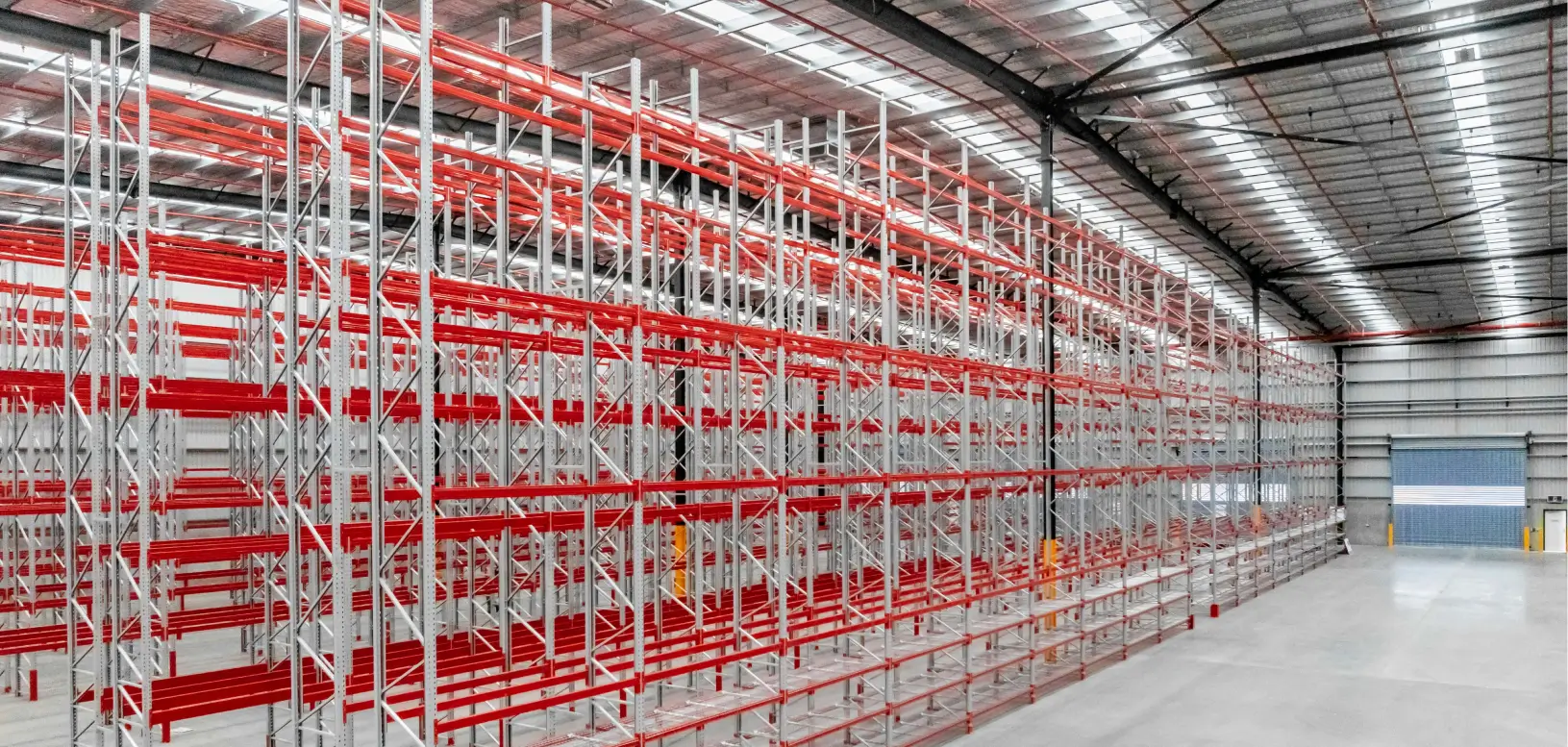 Commercial pallet racking system for bulk storage and warehouse organisation at Weatherdon facility