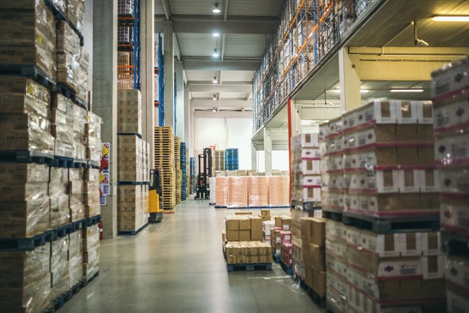 inside view of food and beverage industry warehouse