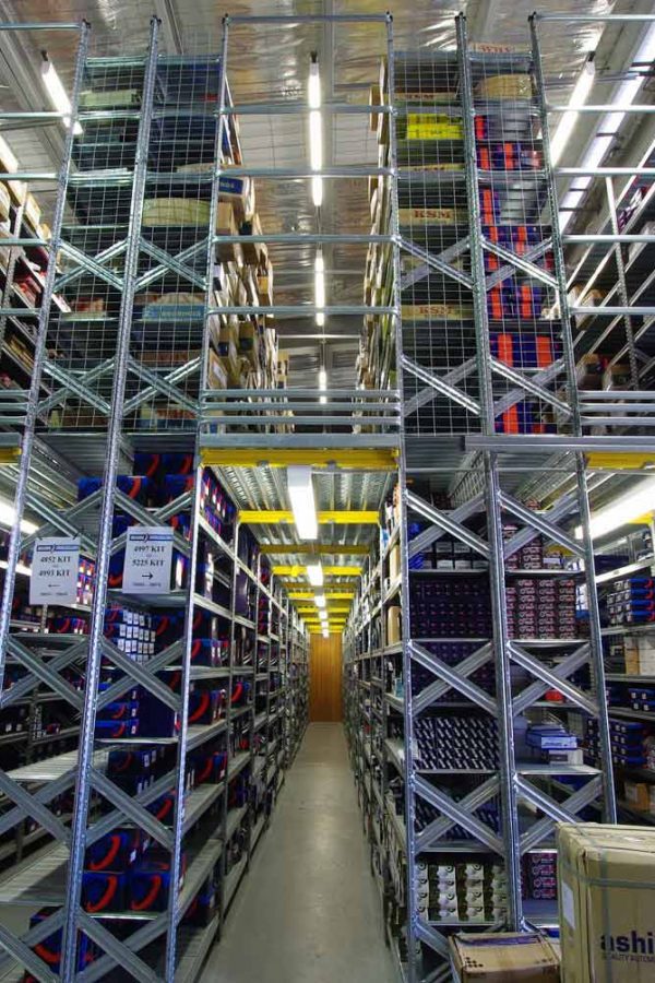 Image of warehouse high rise shelving